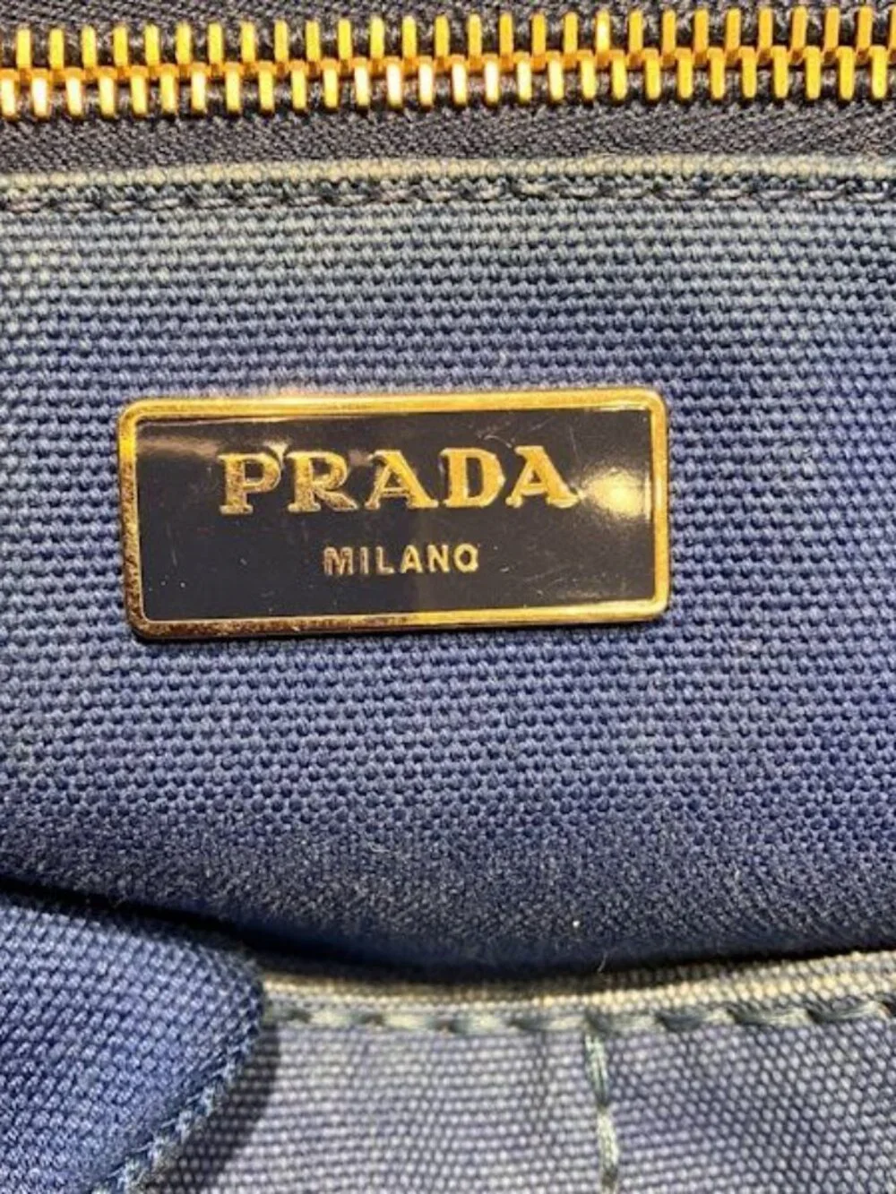 Prada Canapa Blue Canvas Tote - Picture 4 of 9